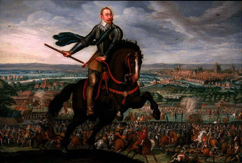 Gustavus Adolphus of Sweden at the Battle of Breitenfeld, unknow artist